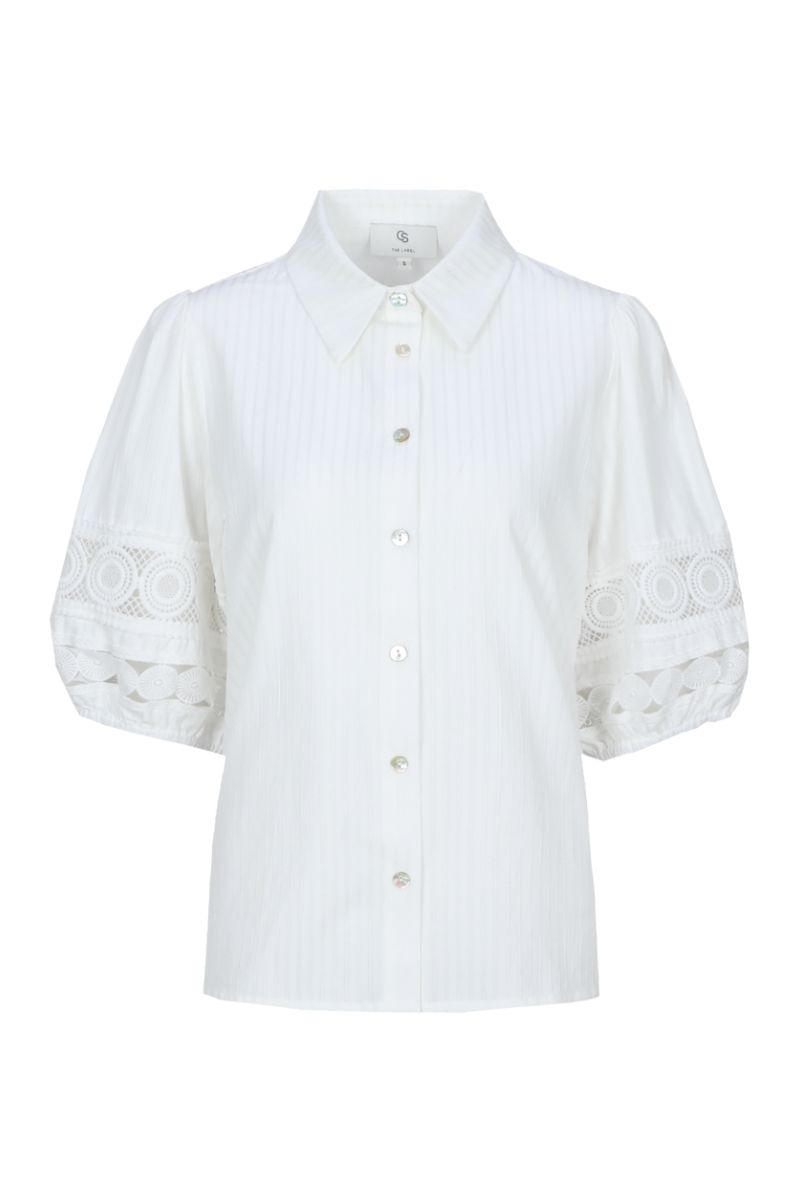 C&S The Label Liora Blouse Offwhite | Tijdloos & Licht